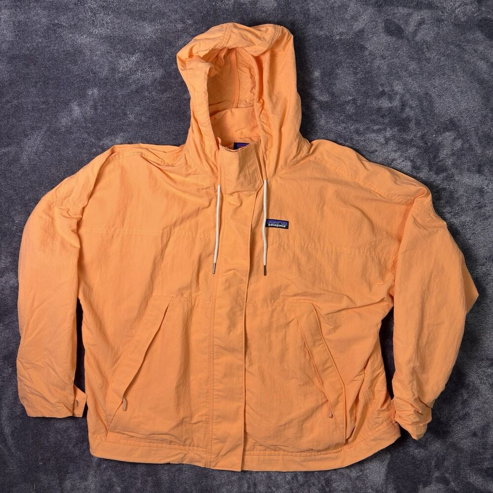 Patagonia Orange Hooded Windbreaker Jacket
